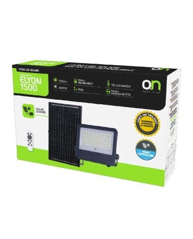 FARO A LED CON PANNELLO SOLARE 1500LM 4000K 150W
