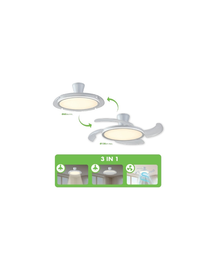 VENTILATORE DA SOFFITTO A PALE CON LUCE D.120 32W