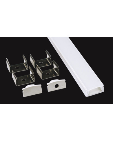 KIT PROFILO ALLUMINIO 2M DA PARETE BIANCO