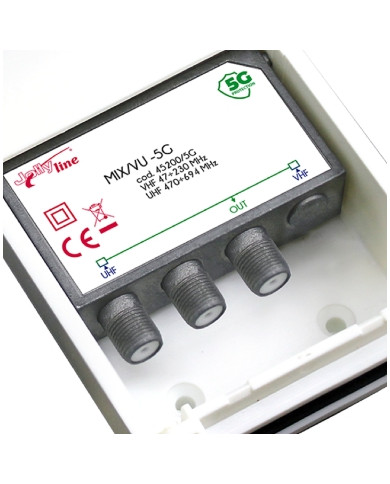 MISCELATORE VHF UHF ATTACCO F CON FILTRO 5G