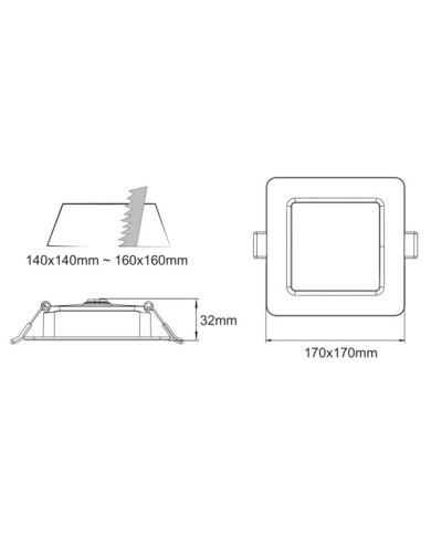 FARETTO A LED DA INCASSO QUADRATO SLIM 18W