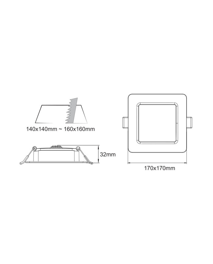 FARETTO A LED DA INCASSO QUADRATO SLIM 18W