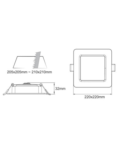 FARETTO LED DA INCASSO SLIM QUADRATO 24W IP54