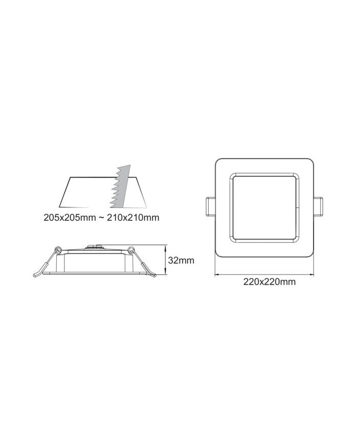 FARETTO LED DA INCASSO SLIM QUADRATO 24W IP54