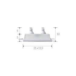 FARETTO IN GESSO DA INCASSO DOPPIO 21X11,5 H 5