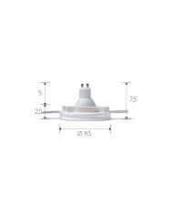 FARETTO IN GESSO DA INCASSO TONDO BASSO D.9,5 H2,5