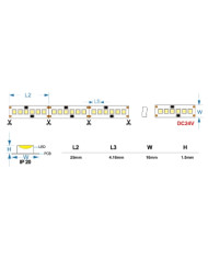 STRISCIA LED 24V 24W/M IP20 LUCE NATURALE 4000K