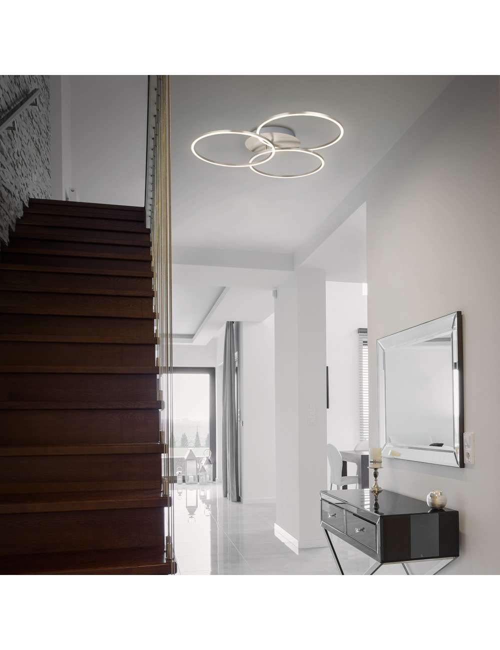 PLAFONIERA LED 71,7CM 40W NICHEL OPACO