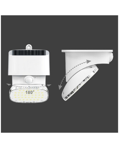 APPLIQUE LED SOLARE CON SENSORE PIR E CREPUSCOLARE
