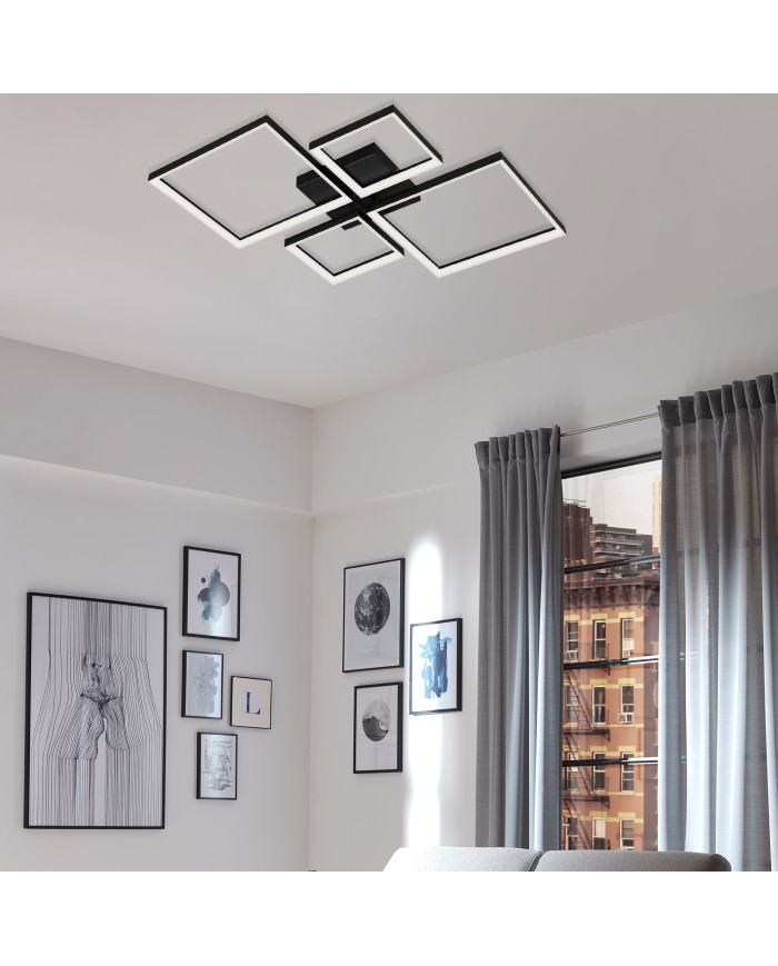 PLAFONIERA LED 40W 66CM 4400LM NERO