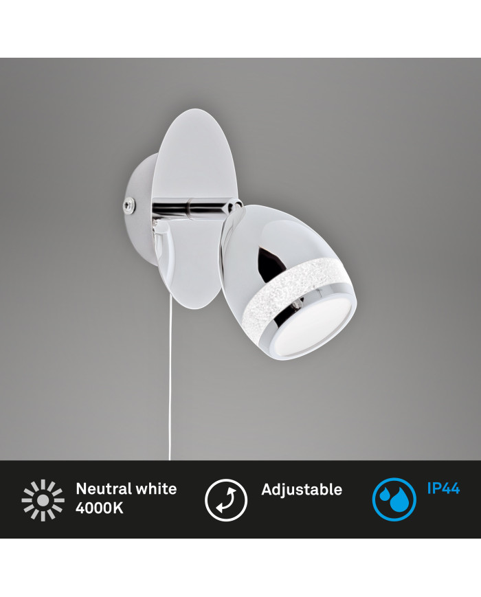 LAMPADA SPOT DA PARETE 4W 350LM CROMATO