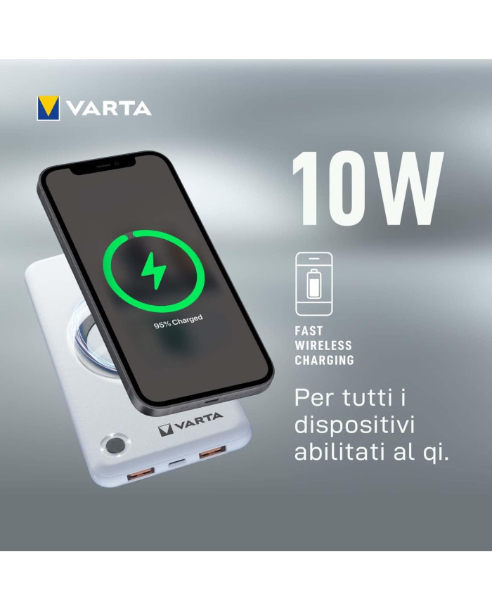POWER BANK WIRELESS 10.000 + CAVO DI RICARICA