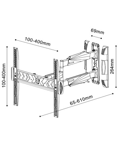 SUPPORTO PER TV LED 3 SNODI E 2 BRACCI DA 26- 55