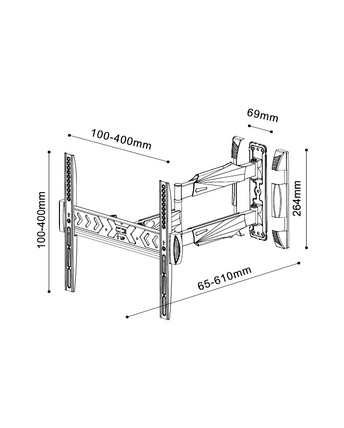 SUPPORTO PER TV LED 3 SNODI E 2 BRACCI DA 26- 55
