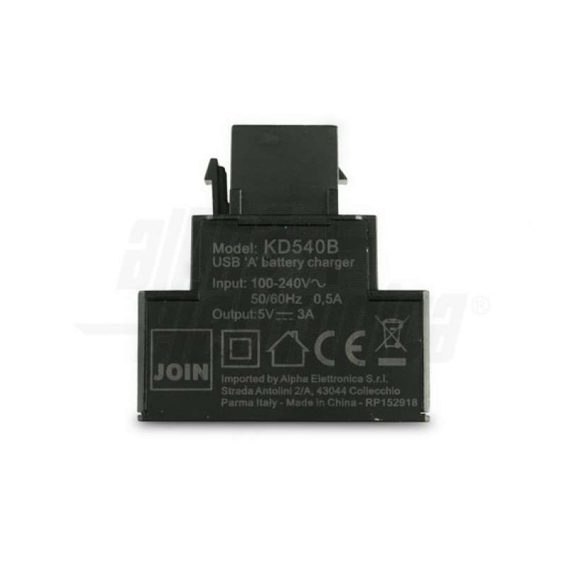 CARICATORE USB-A 15W 1 PORTA 5V 3A DA INCASSO NERO