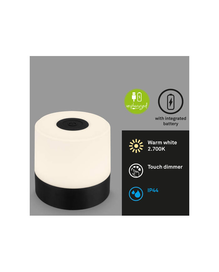 LAMPADA DA TAVOLO A BATTERIA 2W 150LM NERO