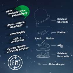 LAMPADA DA TAVOLO MINI GLOBO 2W WIRELESS IP54