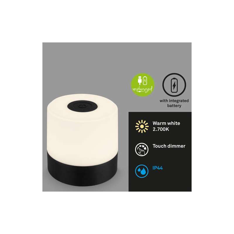 LAMPADA DA TAVOLO A BATTERIA 2W 150LM CROMATO