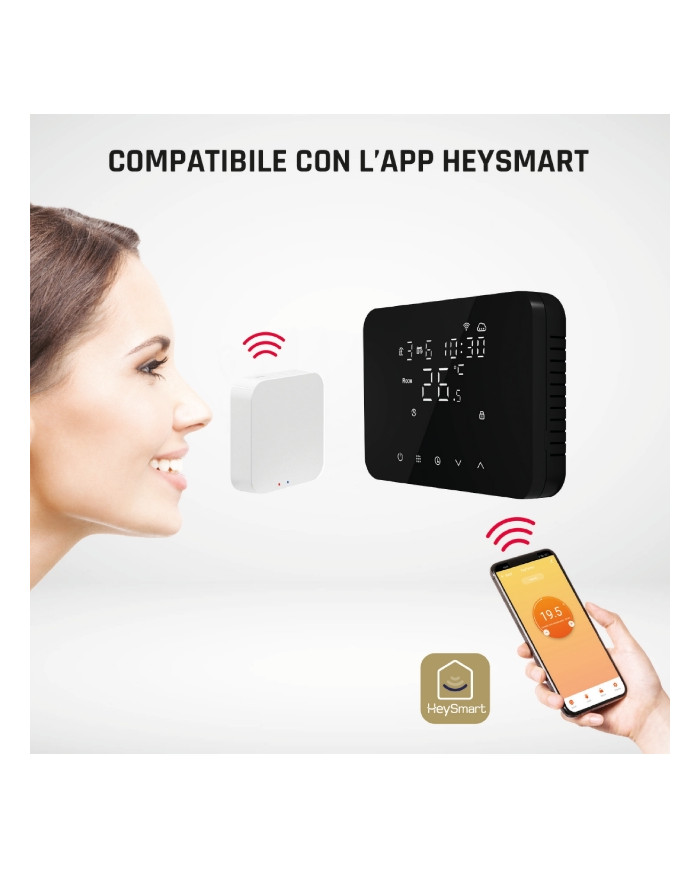 TERMOSTATO SMART A BATTERIE SOFT TOUCH NERO