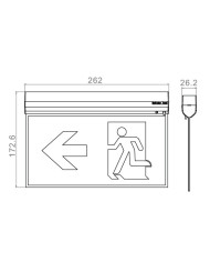 LAMPADA DI EMERGENZA A BANDIERA FUNZIONE SE+SA 2W