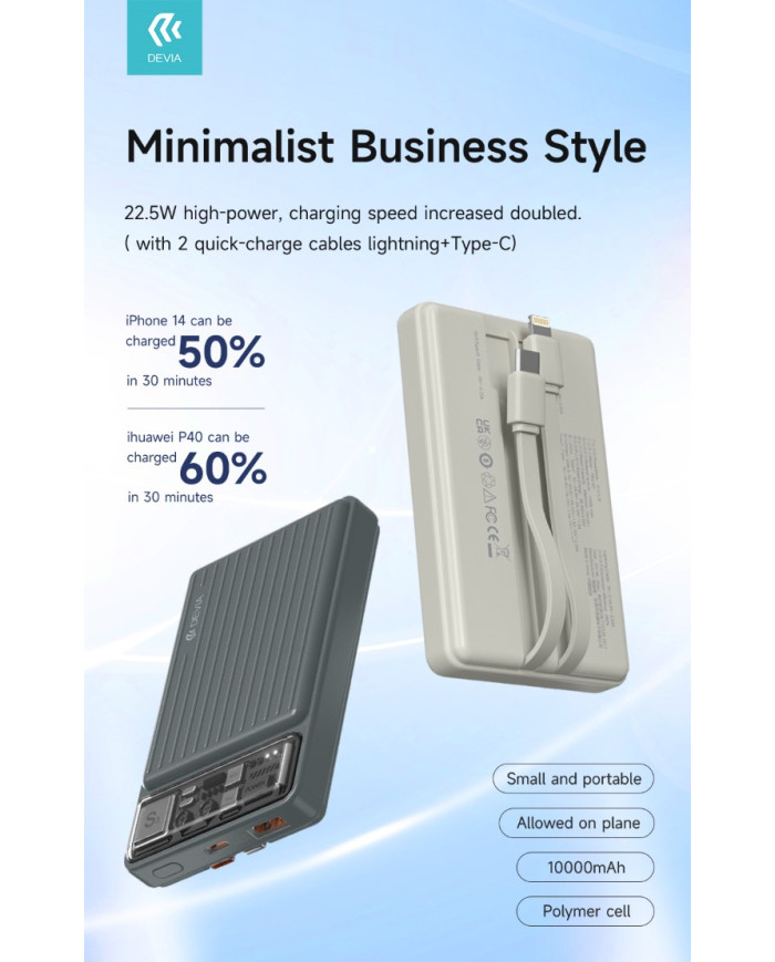 POWER BANK 10000MAH 22,5W CARICA RAPIDA 22,5W NERO