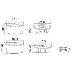 FARETTO A LED DI EMERGENZA DA INCASSO 1W 130LM