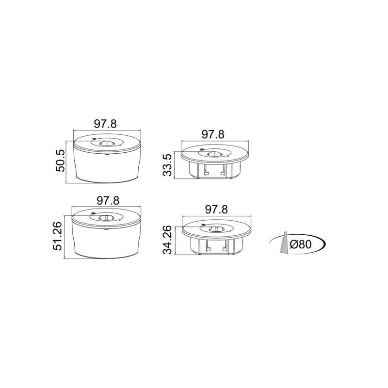 FARETTO A LED DI EMERGENZA DA INCASSO 1W 130LM