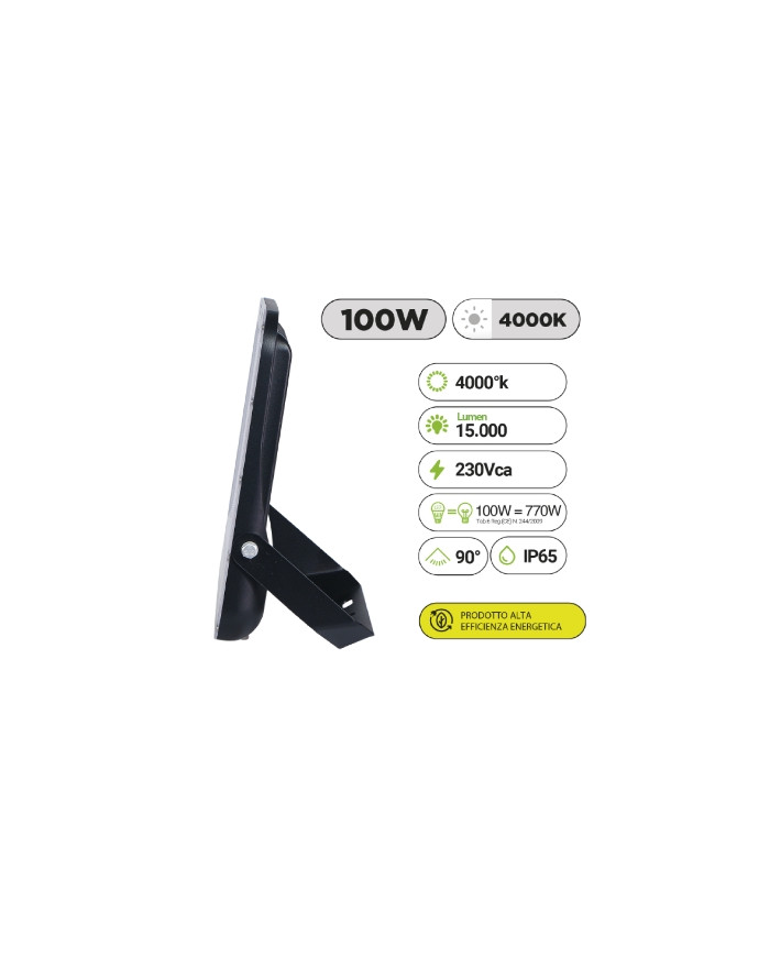 FARO DA PARETE A LED 100W LUCE NATURALE 4.000°K