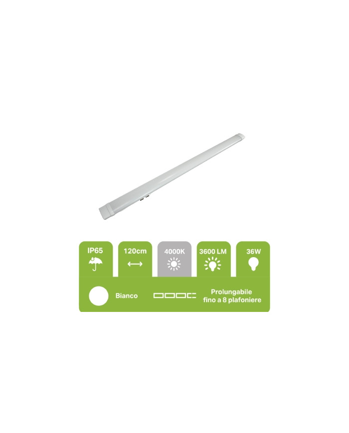 PLAFONIERA LED SLIM IP65 150CM 45W 5000LM 4000K