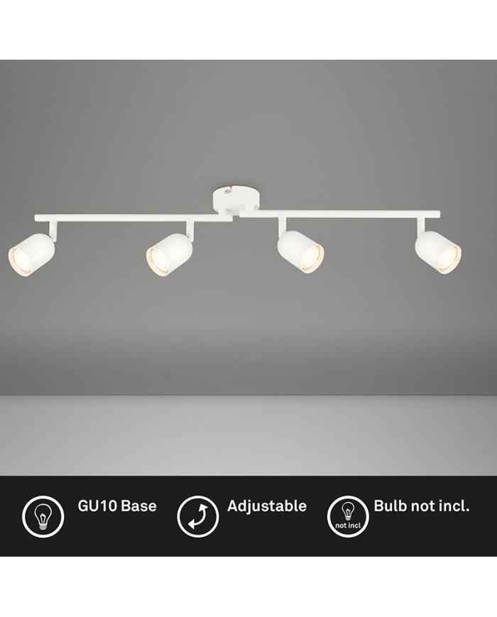 BARRA CON 4 FARETTI SPOT GU10 BIANCO