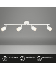 BARRA CON 4 FARETTI SPOT GU10 BIANCO