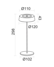 LAMPADA LED RICARICABILE DA TAVOLO 2,2W 3000K