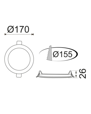 FARETTO TONDO A LED DA INCASSO ULTRA SLIM 12W 220V