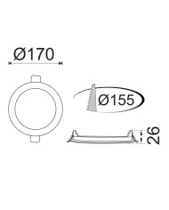 FARETTO TONDO A LED DA INCASSO ULTRA SLIM 12W 220V