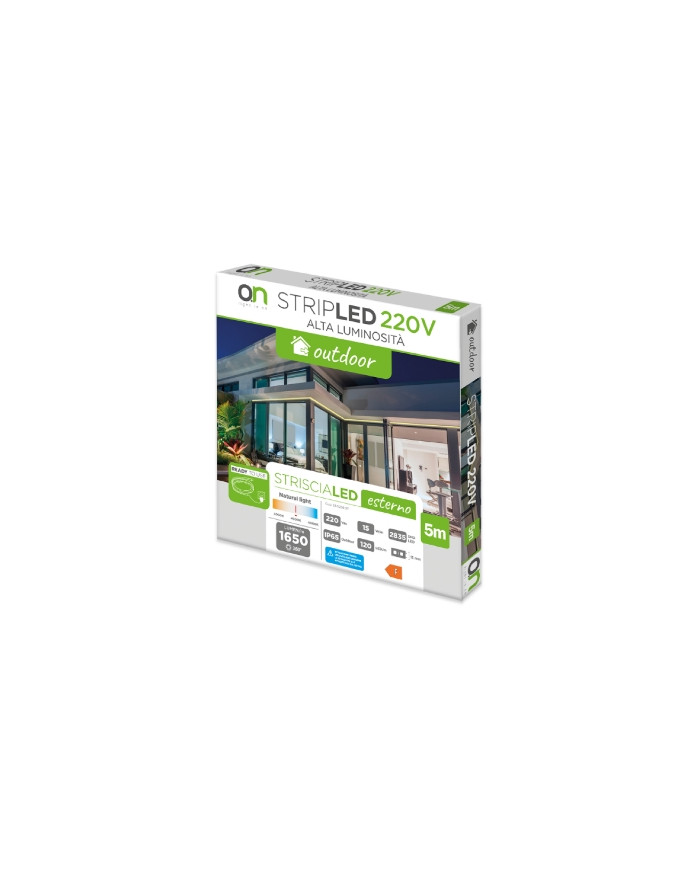 STRISCIA LED 220V 15W/M IP65 LUCE NATURALE 4000K