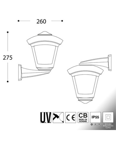 LAMPIONE DA GIARDINO NARDO/ROBY NERO 1E27