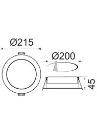 FARETTO TONDO A LED DA INCASSO LITE IP44 24W 4000K