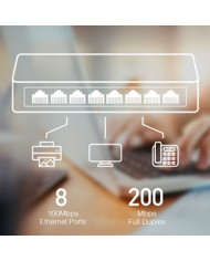 SWITCH DESKTOP A 8 PORTE 10/100 MBPS
