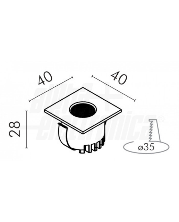 FARETTO LED DA INCASSO QUADRATO 3W 3000K BIANCO