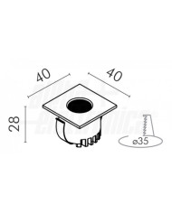 FARETTO LED DA INCASSO QUADRATO 3W 3000K BIANCO