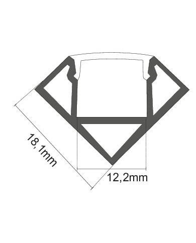 KIT PROFILO ALLUMINIO 2M ANGOLARE 45°COVER OPALE
