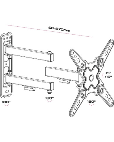 SUPPORTO PER TV LED 3 SNODI DA 10 A 42