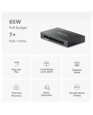 SWITCH DI RETE 8 PORTE GIGABIT CON 7 PORTE POE