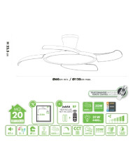 VENTILATORE DA SOFFITTO A PALE CON LUCE D.120 32W