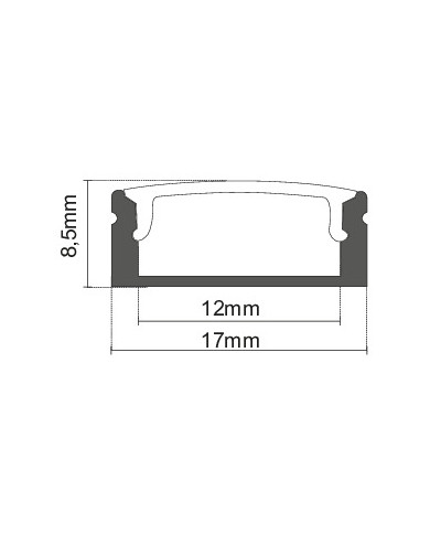 KIT PROFILO ALLUMINIO 2M DA PARETE BIANCO