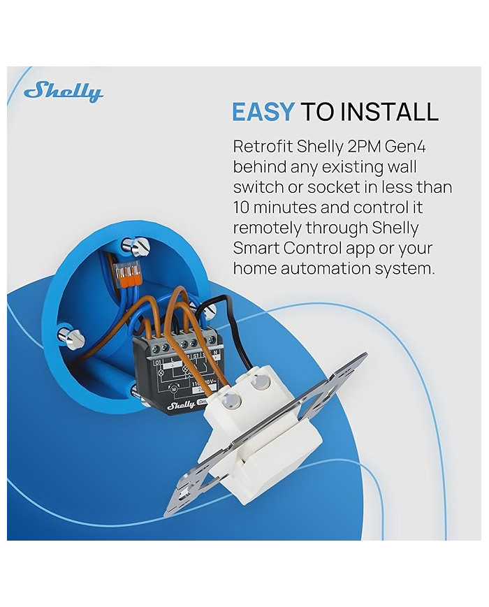 SMART RELE PER TAPPARELLE 16A AC/DC WIFI/BT + PM