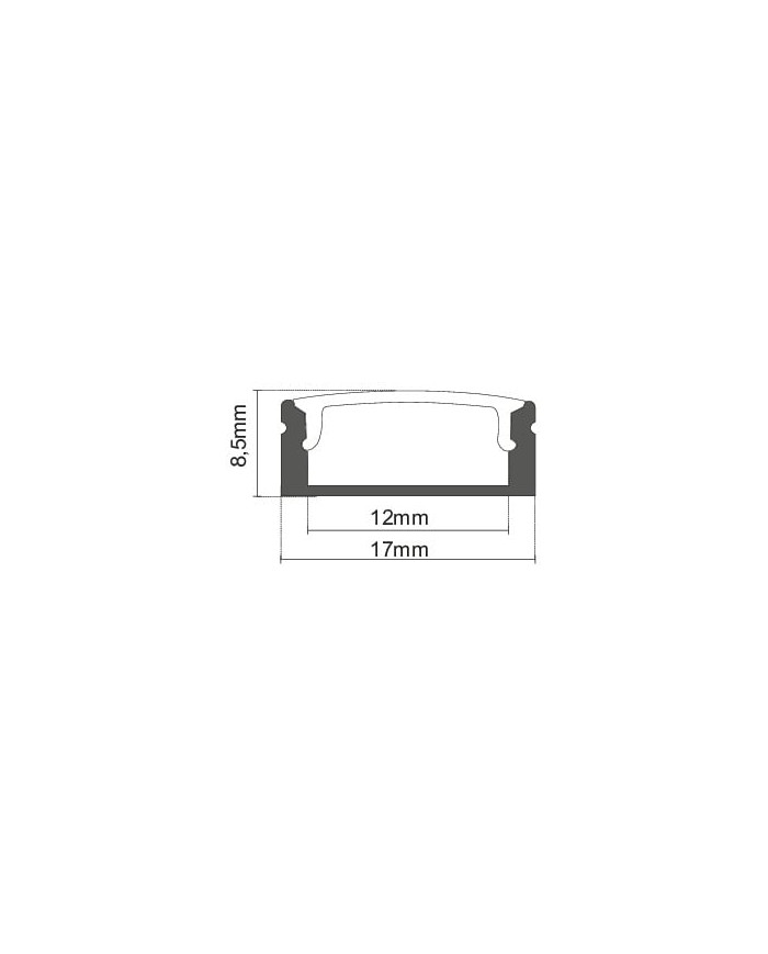 KIT PROFILO ALLUMINIO 2M DA PARETE NERO COVER OPAL