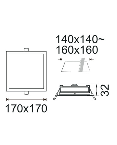 FARETTO A LED DA INCASSO QUADRATO SLIM 18W