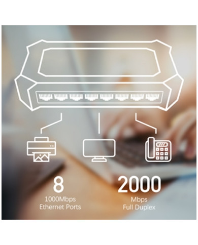 SWITCH DI RETE 8 PORTE GIGABIT 10/100/1000 MPS