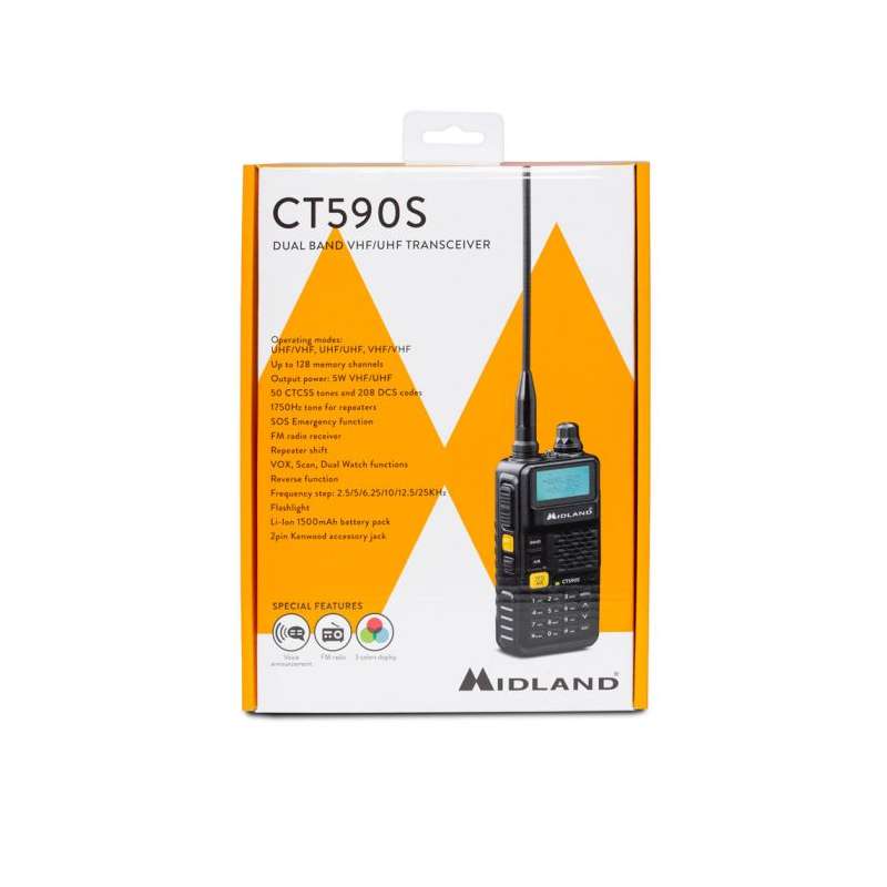 RICETRASMETTITORE PORTATILE 2 BAND VHF/UHF CT590S